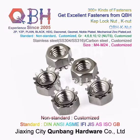 Qbh Customized Hexagonal Hexangular Hexagon Hex Locked Lock Locking Kep K-Nut K Jam Nut