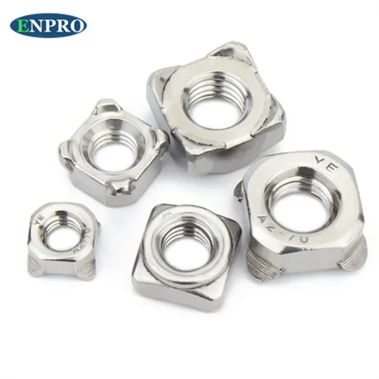 China Wholesale Enpro High Quality Stainless Steel Galvanized Carbon Steel DIN 928 Square Weld Nuts