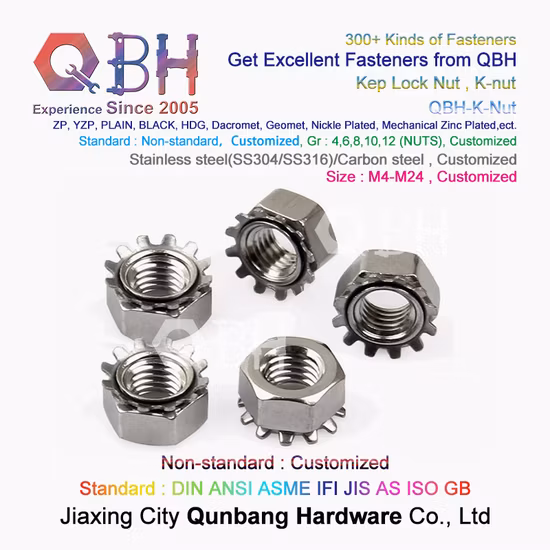 Qbh Customized Hexagonal Hexangular Hexagon Hex Locked Lock Locking Kep K-Nut K Jam Nut